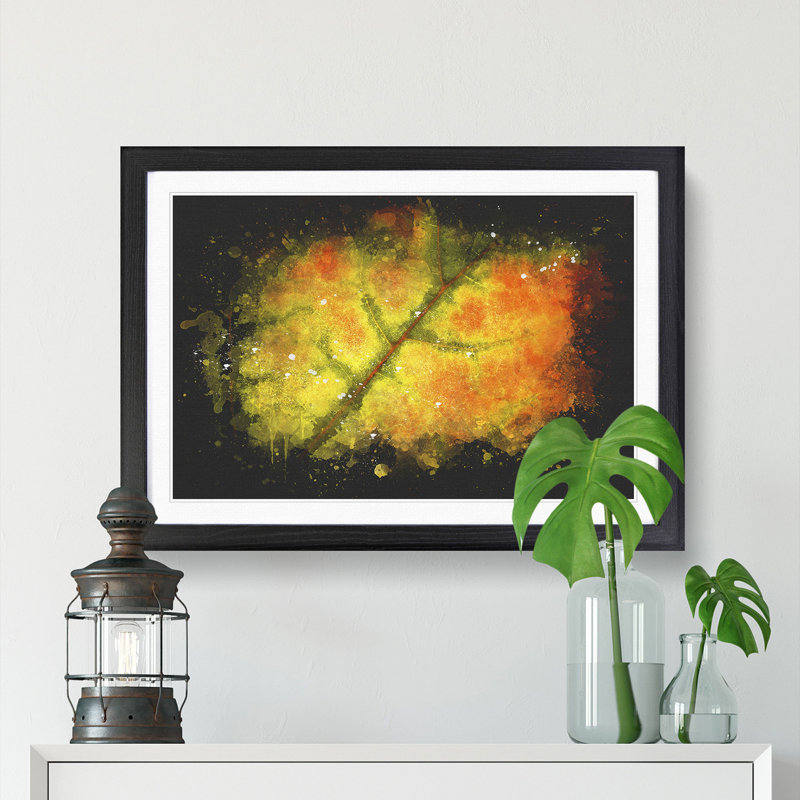 The Leaf of a Sycamore Tree - Picture Frame Graphic Art Print, 45cm H x 63cm W x 2cm D, Black Framed