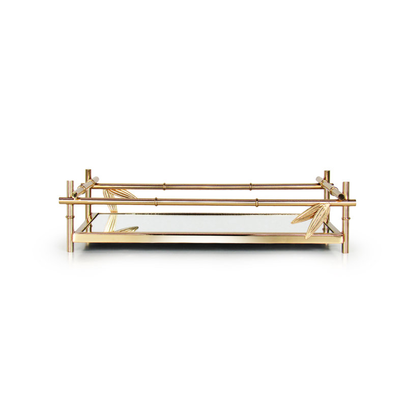 Wyanet Tray, 3" H x 7.25" W x 12" D, Gold