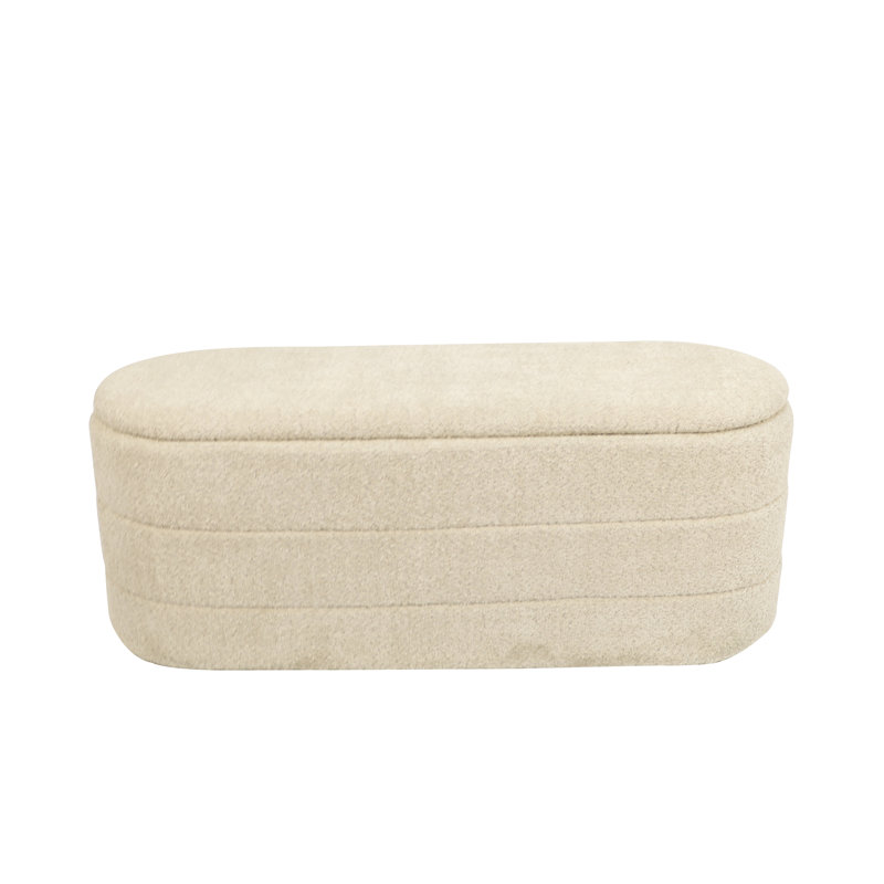 Cotton Upholstered Storage Bench