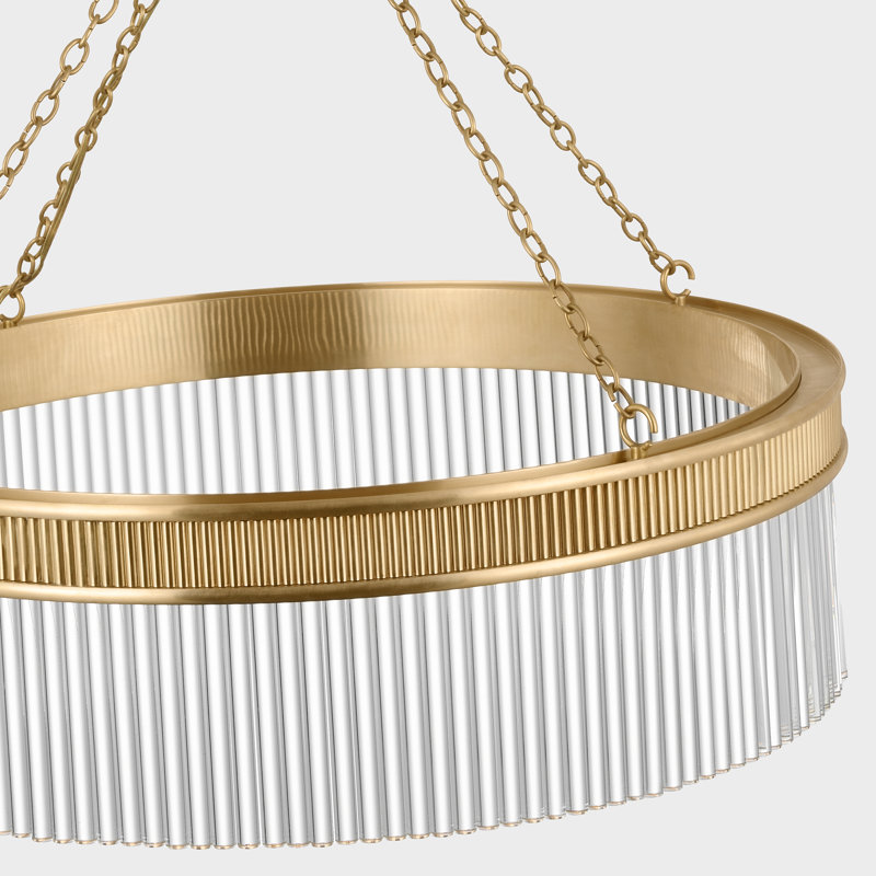 Menil 4 - Light LED Chandelier, Soft Brass