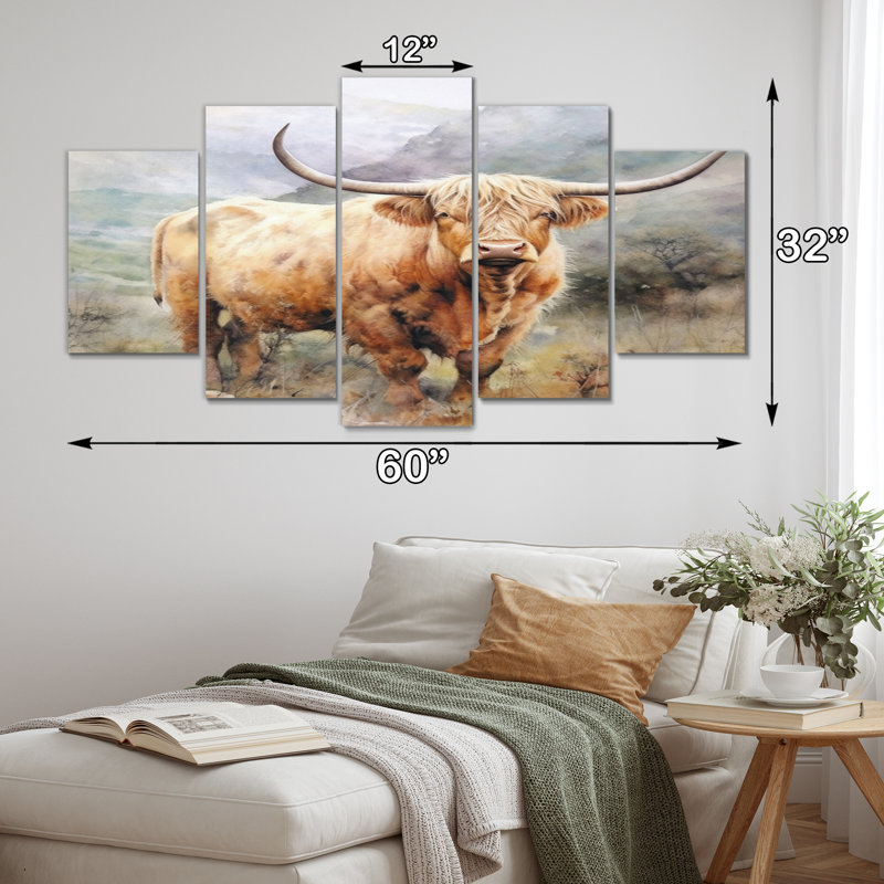 Marieda - Décoration murale animaux - 5 panneaux
