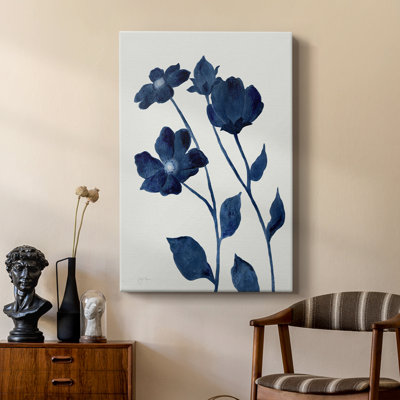 Indigo Bloom I -Custom Wrapped Gallery Cavas