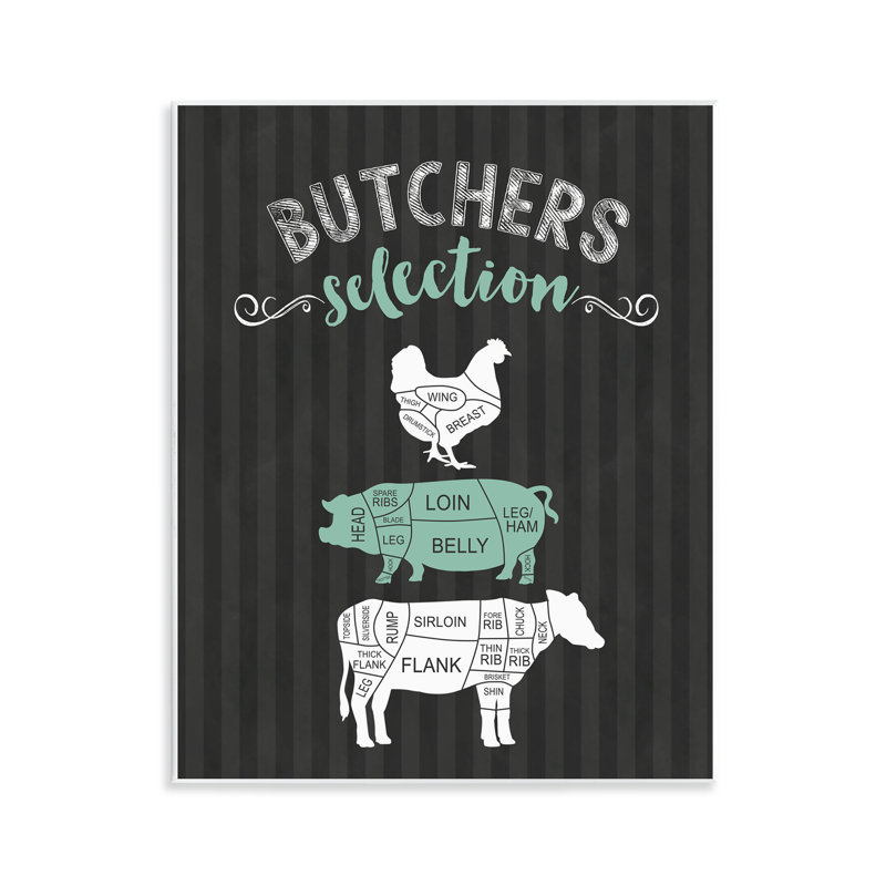 Plaque murale noire et verte Butchers