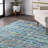 Handmade Tufted Chevron Striped Green Rug-54438095