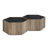 Hexagonal Rustic Retro Wood Coffee Table, With 2 Hidden Drawers, Textured Marble Tops, Oak Finish - Perfect For Living Room & Reception Areas-1247880709