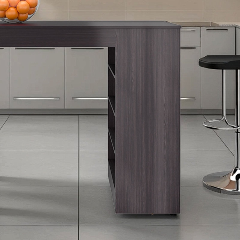 Îlot de cuisine avec rangement ouvert Wenge