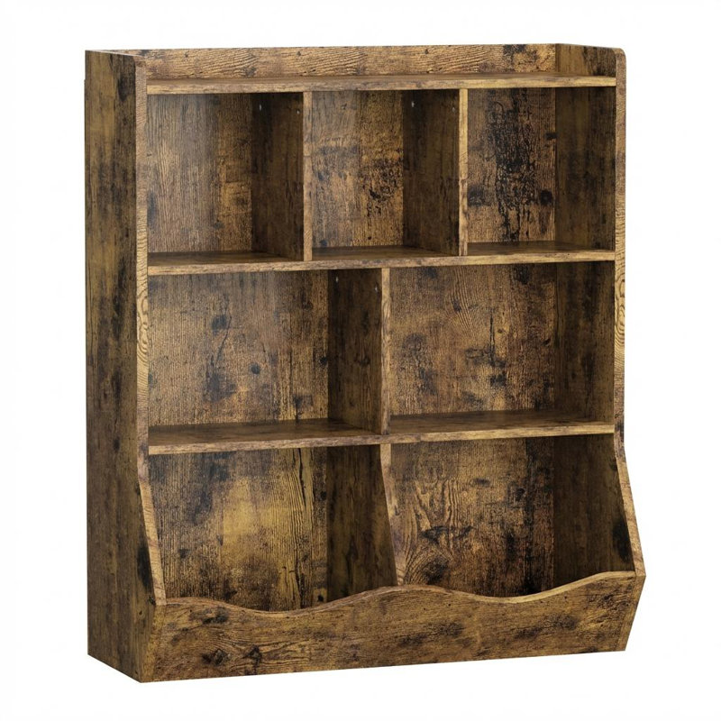 Bibliothèque à 42 niveaux à 3 niveaux avec rangement à 3 niveaux et bibliothèque à 7 compartiments, Gris