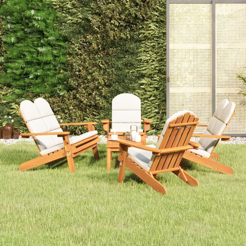 Ensemble de chaises Adirondack d'extérieur Petronia, Brun / gris