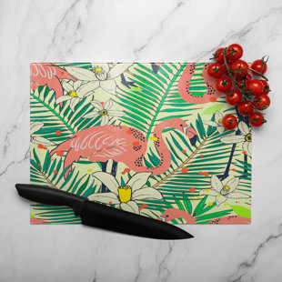 Palm leaves Designer Glass Chopping Board