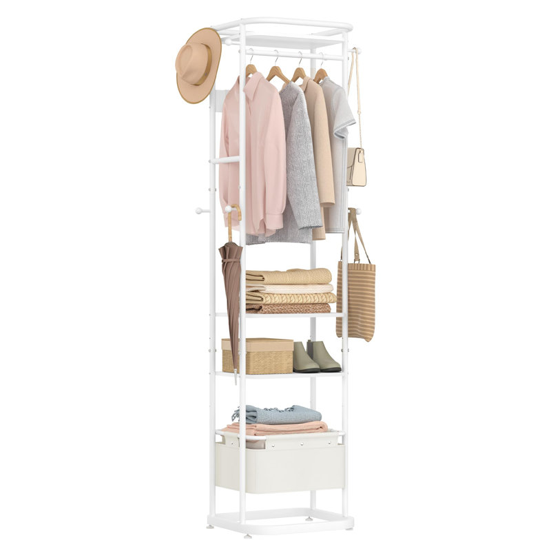 Metal Coat Rack, White