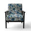 Chaise à accoudoirs rembourrée Blue Coastal Elegance
