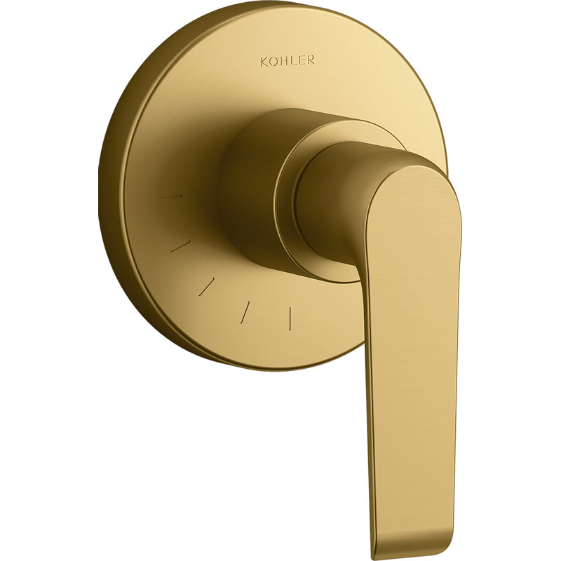 Garniture de valve à contrôle de volume avec poignée levier Avid, Laiton brossé moderne éclatant