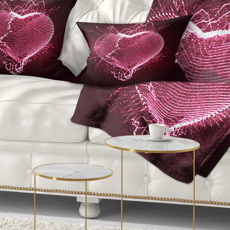 Happy Valentines Day - Coussin imprimé abstrait, Oreiller européen, 12 po x 20 po