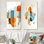 Ensemble de 2 décorations murales Mid-Century Radiant of Geometric II - bleu moderne surdimensionné