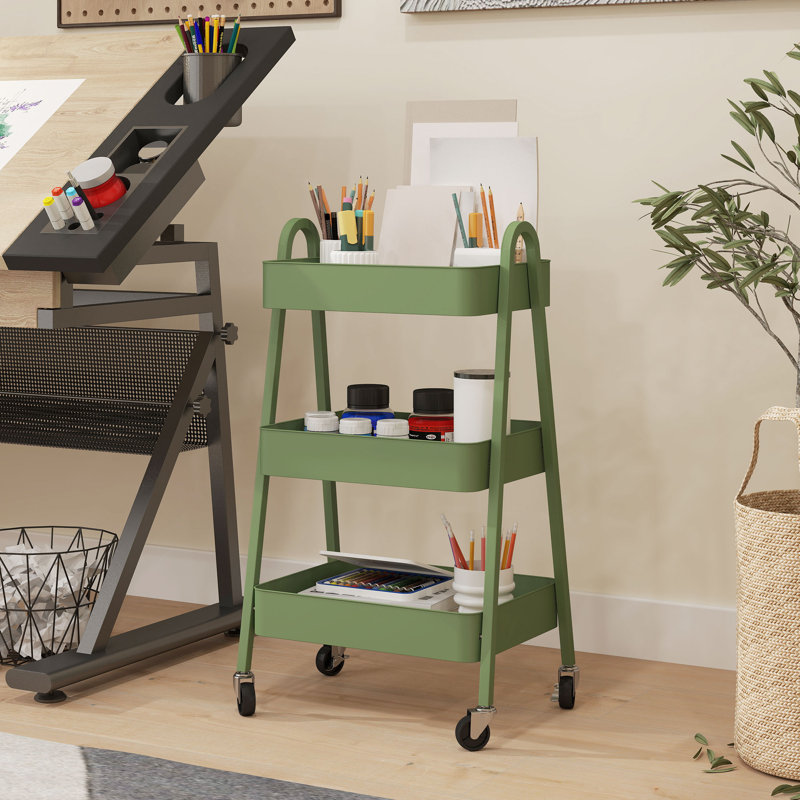 74.5cm H x 42.4cm W Utility Cart, Green