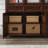 American-Style Vintage Mahogany Bookcase With Glass Doors And Three Shelves