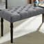 Fabric Tufted Turned Leg  Dining Bench-702316345