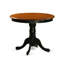 3 Piece Kitchen Table & Chairs Set Contains a Round Dining Room Table with Pedestal and 2 Solid Wood Seat Chairs, Black & Cherry-648835370-554688374-554688379
