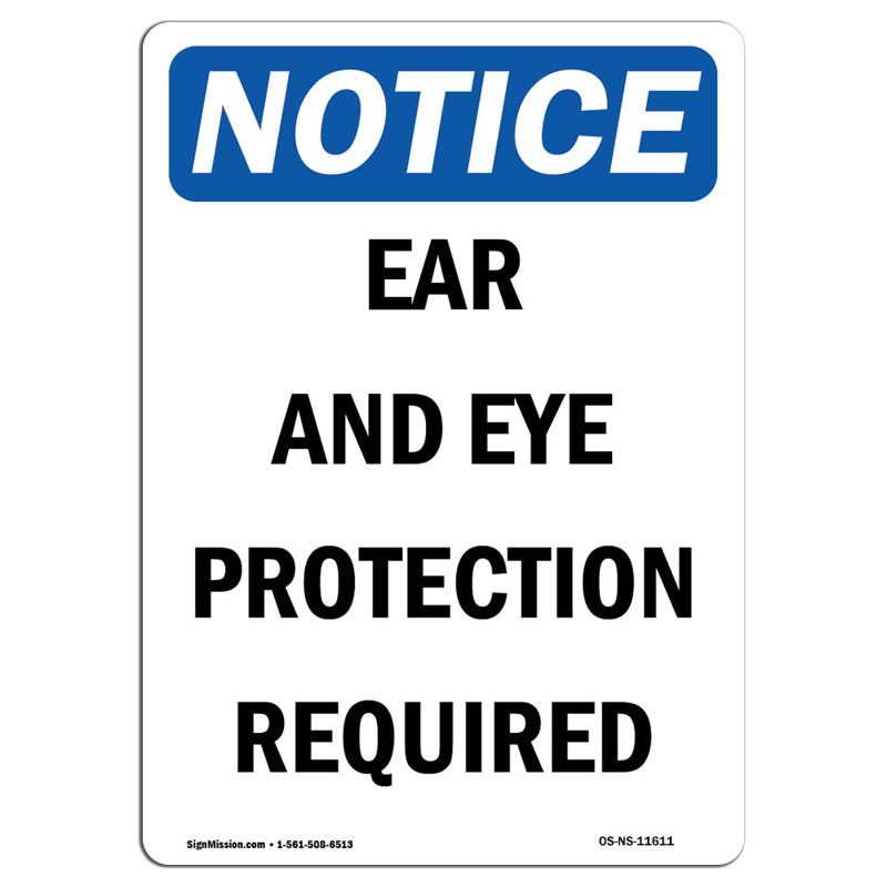 Ear and Eye Protection Required Sign