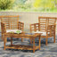 Chic 2 chaises club + table en bois brun, avec décoration à lattes, look moderne, design, météo, assemblage requis, brun, l 27,93 po, l 24,44 po, H 33,92 po