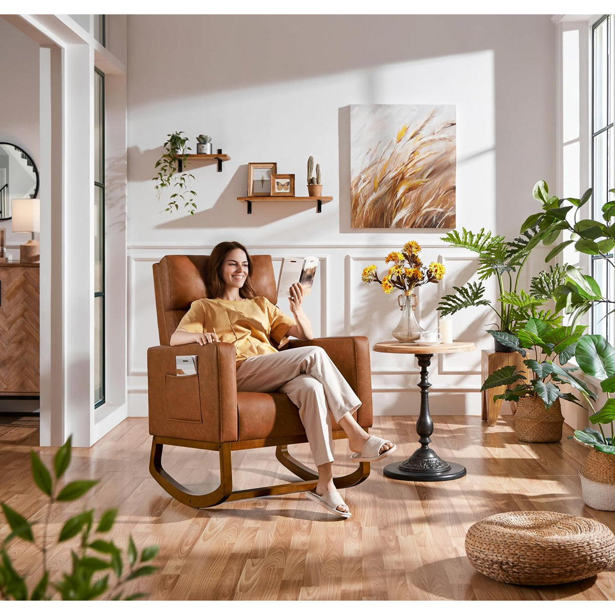 Isabelle & Max™ Rocking Chair, Leather Nursery Glider Chair ...