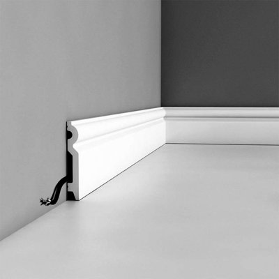 Base en polystyrène de 0,6 po d'épaisseur x 78 po de largeur x 3,87 po en blanc apprêté