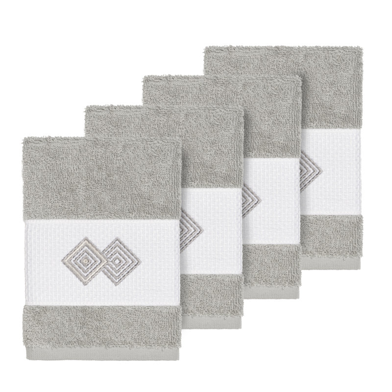 Noah Turkish Cotton Washcloth, Light Gray