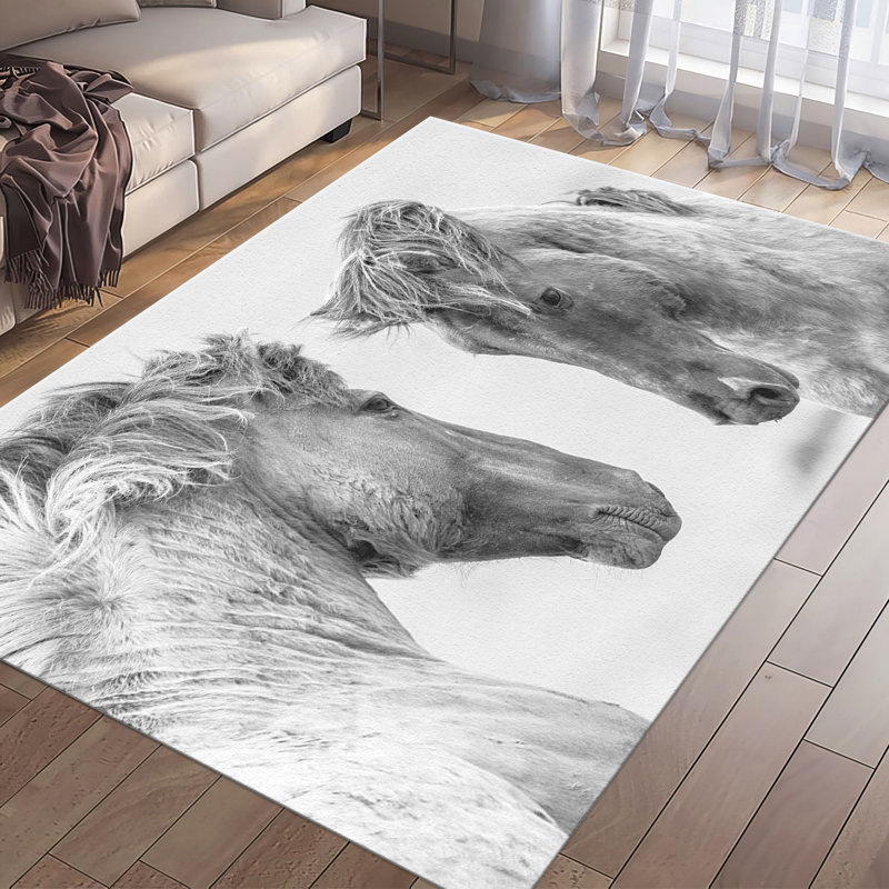 Floral Medallion Printed Rug in Soft Non-Woven Material for Classic Elegance in Home Decor, Rectangle 2'8" x 4'11"