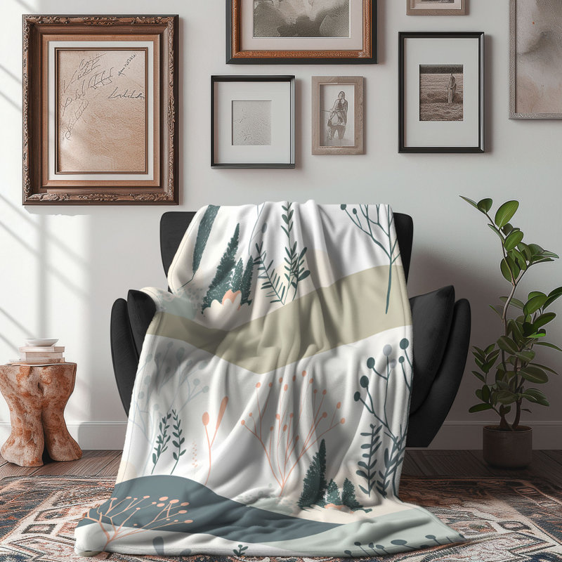Whispering Pastel Meadows - 1 pièce Sherpa Premium, Lit simple
