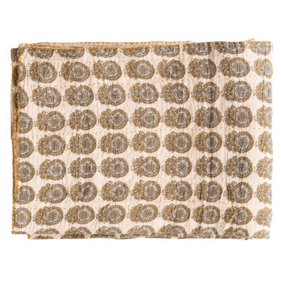 KANTHA COTTON Quilted Throw Blanket