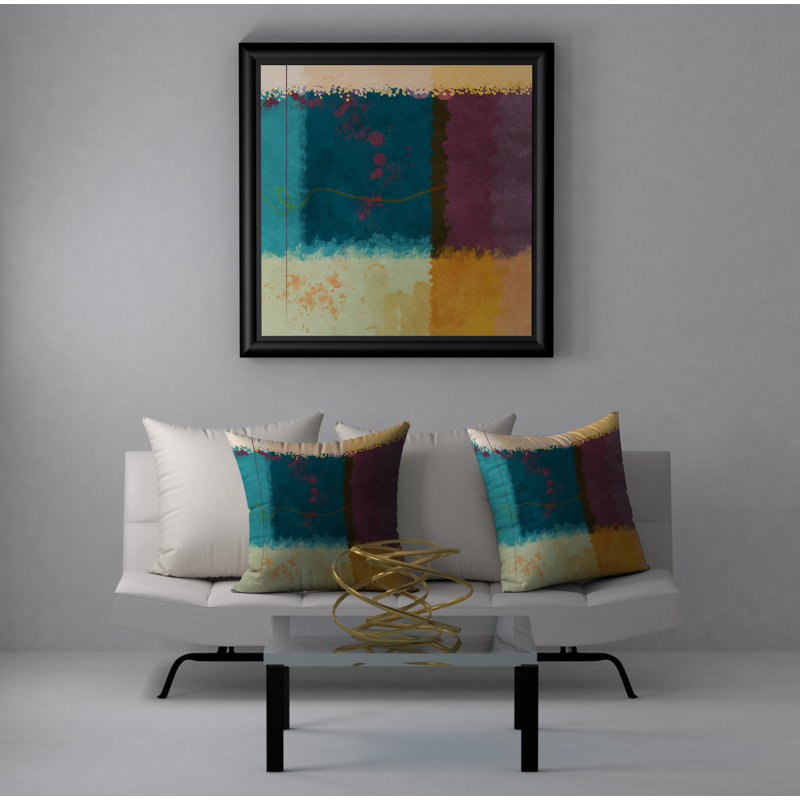 Abstract Throw Pillow, 18" H x 18" W