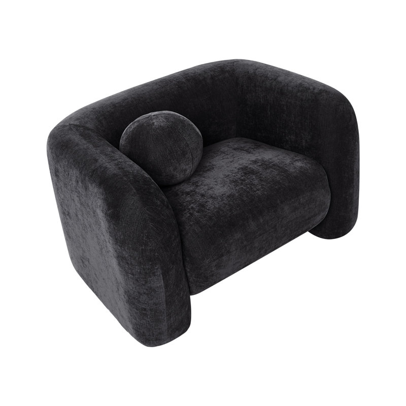 Allieana Armchair Allieana Velvet Dark Brown, Black Fabric
