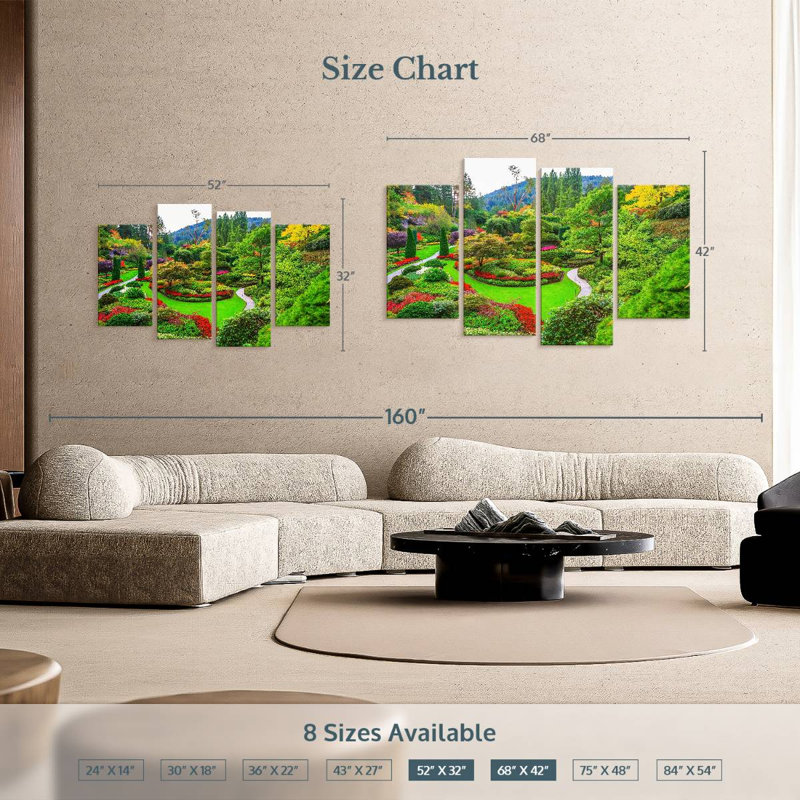 Parc Sirci Butchart Garden, H 32 po x l 52 po