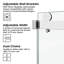 Porte de douche coulissante double sans cadre 54 x 76 po, porte de douche double, verre trempé de 3/8 po (10 mm), acier inoxydable, chrome-130133454