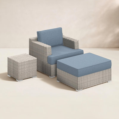 Catalonia 3 Piece Rattan Seating Group with Sunbrella Cushions
