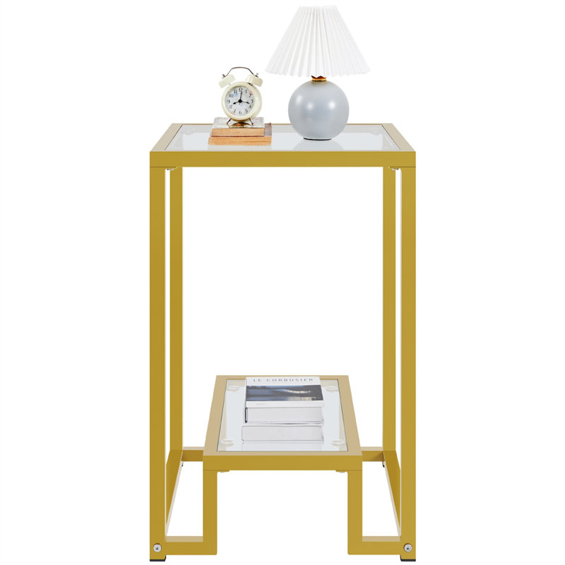 Glass Top Frame End Table