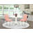 5 Piece Mid Century Dining Set consists A Mid Century Modern Dining Table and 4 Willow Green Polyester Fabric Modern Dining Chairs, Linen White-300284236-334893539-334893536