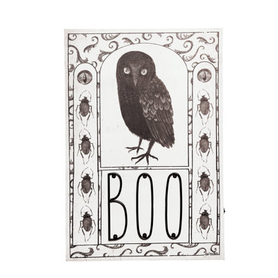Boo hibou, décoration d'Halloween, impression sur toile sans cadre