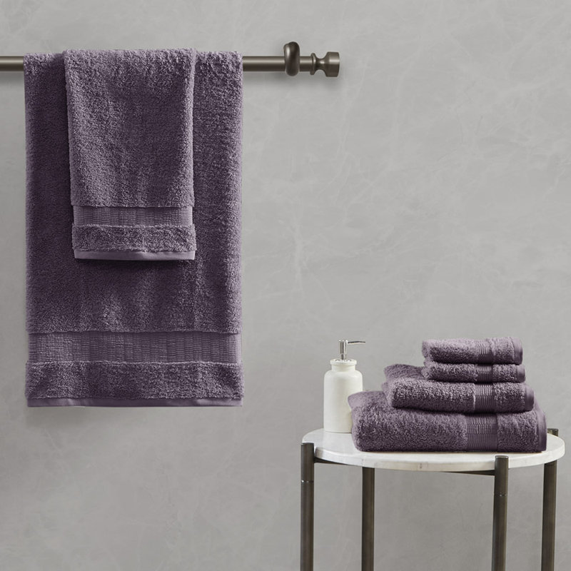 100% Egyptian-Like Cotton 6 Piece Towel Set, Purple