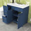 Meuble-lavabo de salle de bain avec lavabo, tiroirs de rangement et tablette-555827094