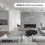 Grille de registre décorative pour mur et plafond en métal blanc mat carré-108369902