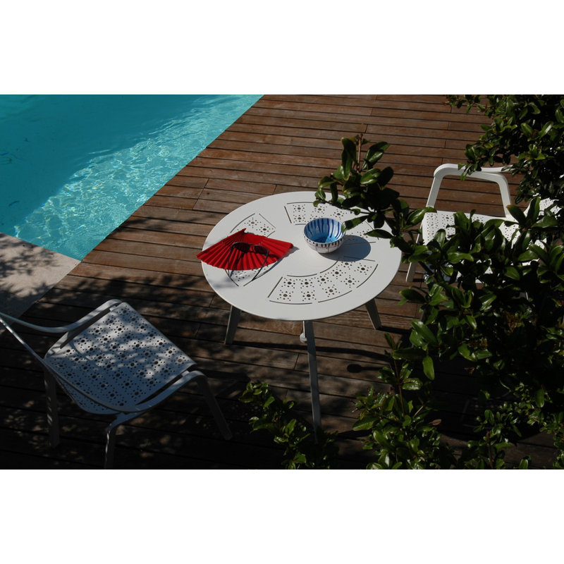 Tline Outdoor Round Bistro Table, White