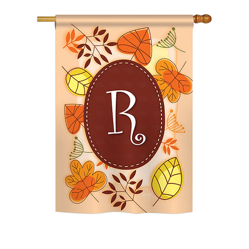 Drapeau de maison en polyester à 2 côtés digramme d’automne, H 18,5 po x l 13 po, R