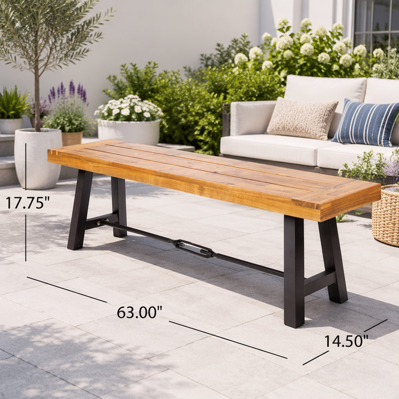 3 PIECE WOOD OUTDOOR DINING SET
