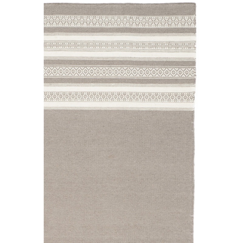 Tapis rayé en laine et coton tissé à la main Rodgers, Rectangle 3 pi x 5 pi