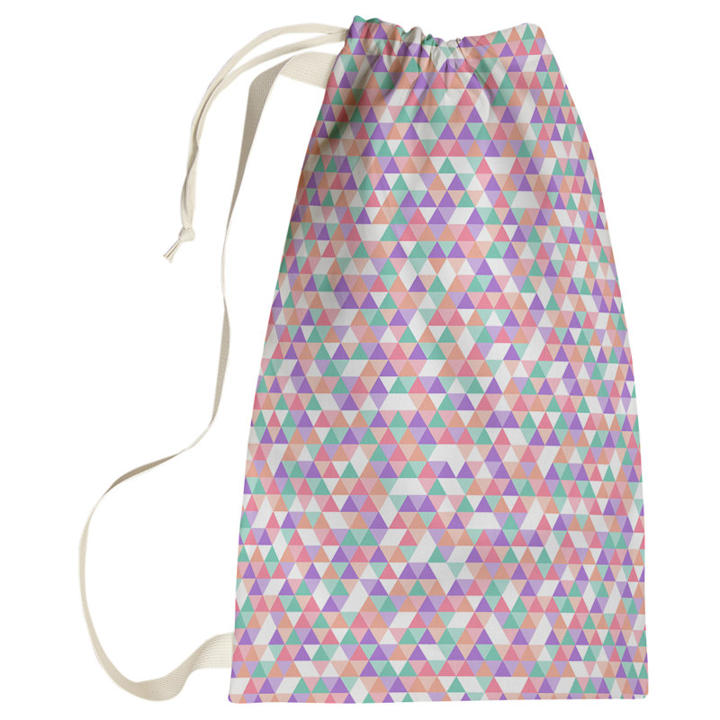Kitterman Fabric Laundry Bag with Handles, Large (76.5" H x 29.5" W x 1.5" D), Pink/Orange