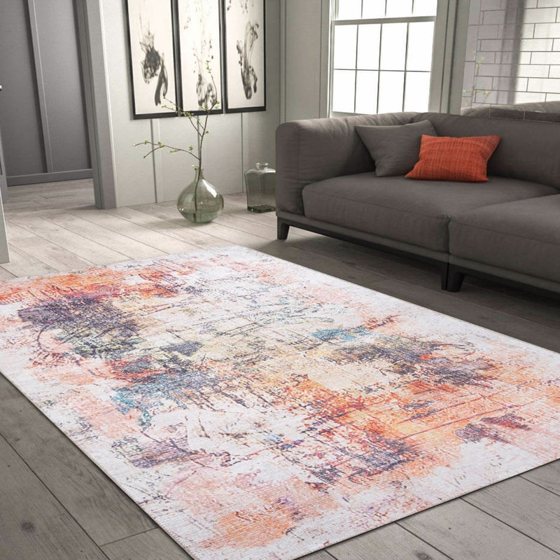 Premium 100% Polyester Area Rug, 6.9 x 10.2 ft | 1850 g/m², 0.2 in Pile Height | Recycled Poly Cotton Underside | Machine Washable at 30°C | Soft, Durable, Eco-Friendly Design for Modern Living Spaces