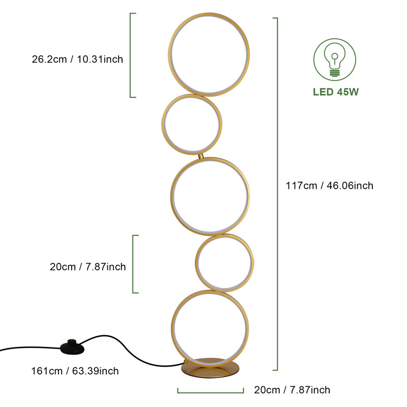 46.06'' Polished LED Novelty Floor Lamp