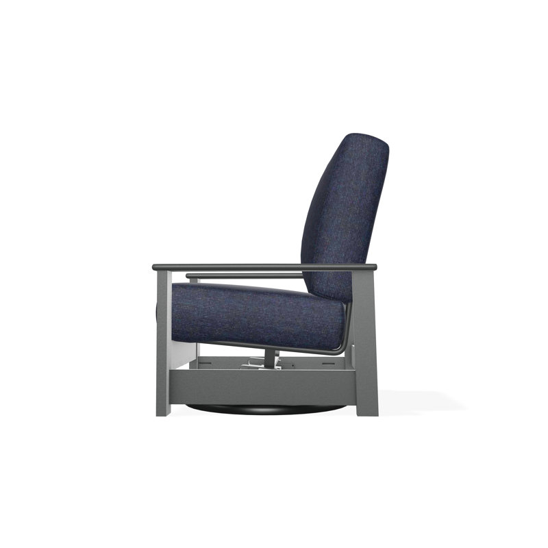 Chaise berçante pivotante cachée en polymère Leeward, Spectre indigo Sunbrella®, Graphite