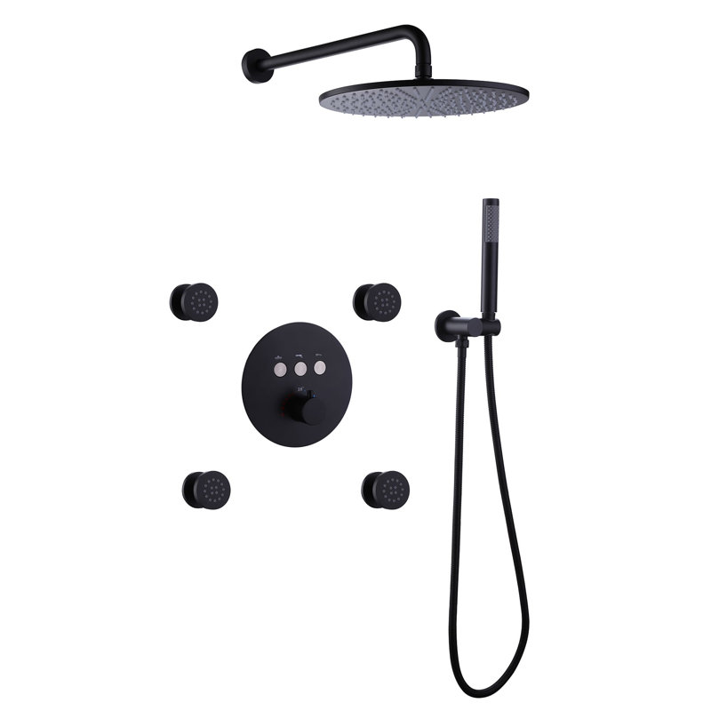 All-In-One Kit with Rough in-Valve, Matte Black